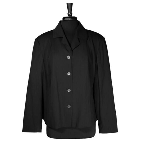 Talbots Women's Blazer Black Wool Stretch Lined Career Suit Jacket Size 16W NWT - Picture 1 of 9
